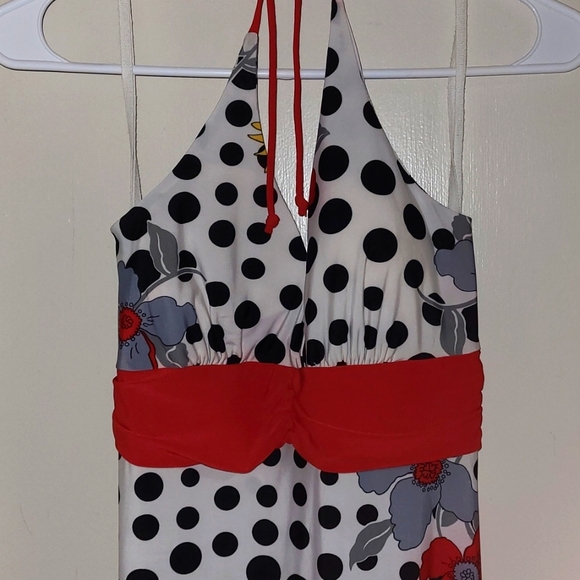 Yoyos polka dot Floral halter dress - Picture 2 of 3